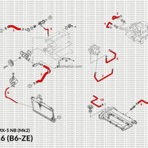 Mazda MX-5 NB 1.6 Coolant Hose Set Black Diagram