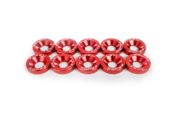 M6 Washers and Bolts Low Rise - Red