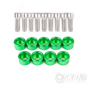 M8 Anodised Washers and Bolts – Green