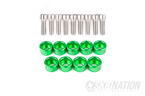 M8 Anodised Washers and Bolts – Green