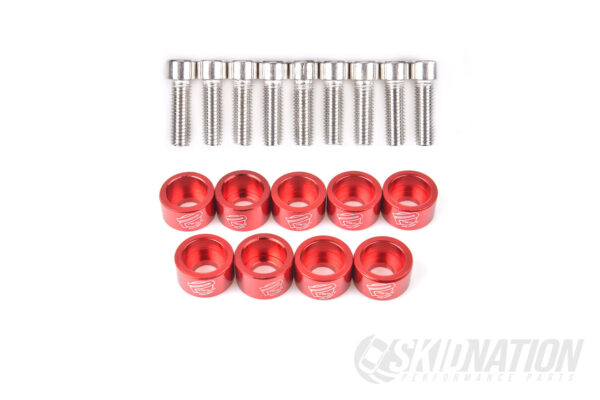 M8 Anodised Washers and Bolts – Red