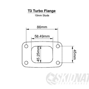 Cast T3 Turbo Exhaust Manifold flange dimensions