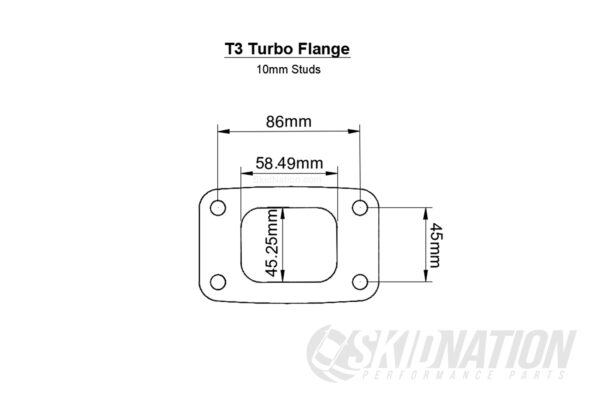 Cast T3 Turbo Exhaust Manifold flange dimensions