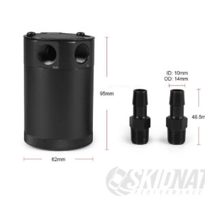 Baffled Oil Catch Tank - Extra Small dimensions