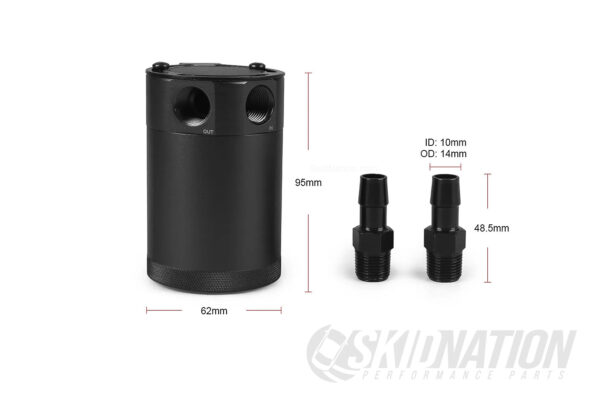 Baffled Oil Catch Tank - Extra Small dimensions