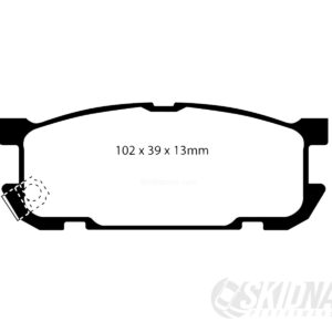 Mazda MX-5 NA/NB EBC Brake Pads – Blackstuff dimensions rear