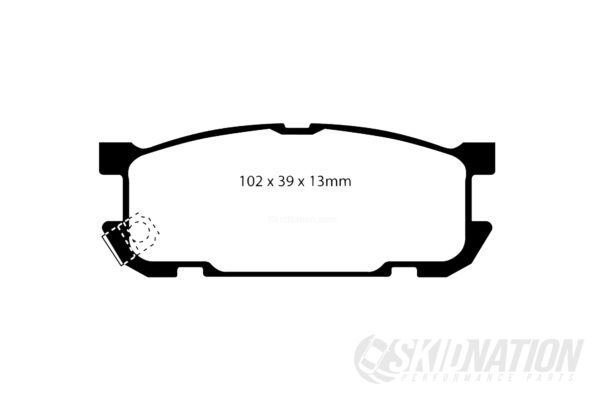 Mazda MX-5 NA/NB EBC Brake Pads – Blackstuff dimensions rear