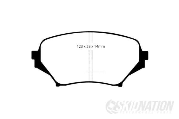 Mazda MX-5 NC EBC Brake Pads – Blackstuff dimensions front