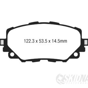 Mazda MX-5 ND EBC Brake Pads – Blackstuff dimensions front