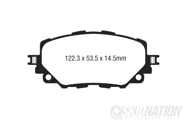 Mazda MX-5 ND EBC Brake Pads – Blackstuff dimensions front