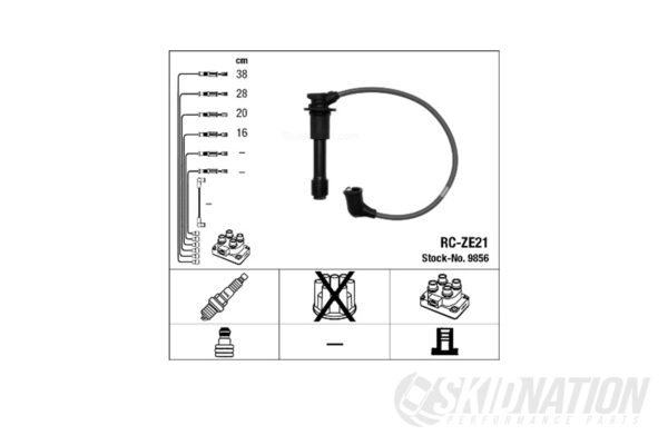 Mazda MX-5 NGK Ignition Leads – NA/NB diagram