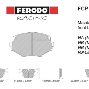 NB 676A-FCP1012H PASTIGLIE/BRAKE PADS FERODO RACING DS2500 MAZDA MX-5 II 1.6 i 