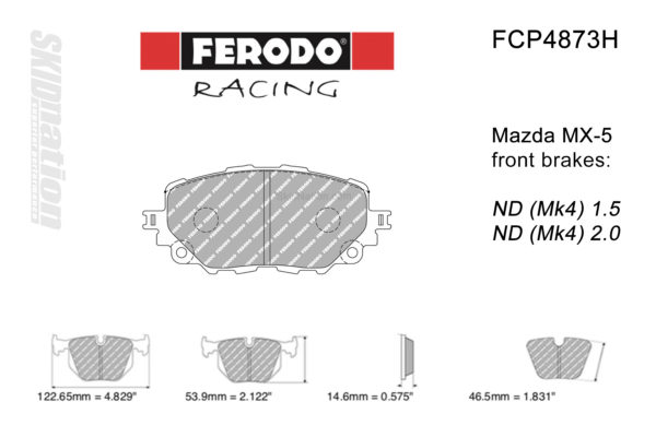 FCP4873H Ferodo DS2500 front brake pads for Mazda MX-5 Miata