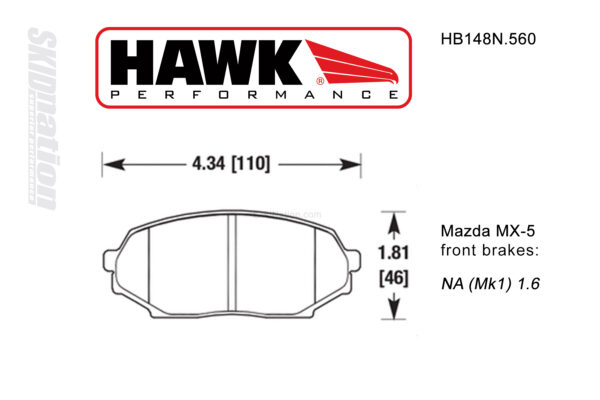 Hawk HB148N.560 front brake pads Mazda MX-5