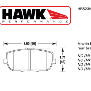 Hawk HB523N.539 rear brake pads Mazda MX-5