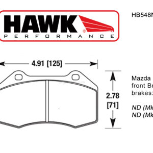 Hawk HB548N.590 front Brembo brake pads Mazda MX-5