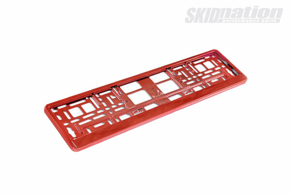 Licence plate frame red metallic