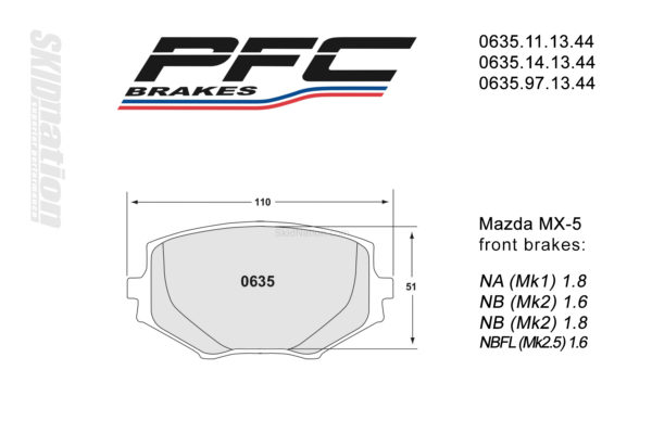 PFC 0635 front brake pads Mazda MX-5 Miata