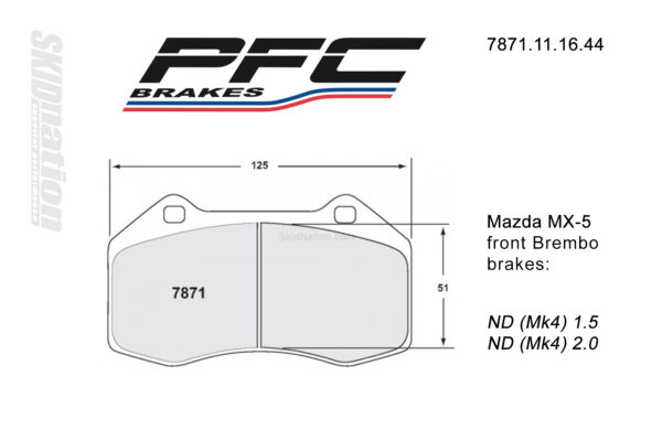 PFC 7871 front Brembo brake pads Mazda MX-5 Miata